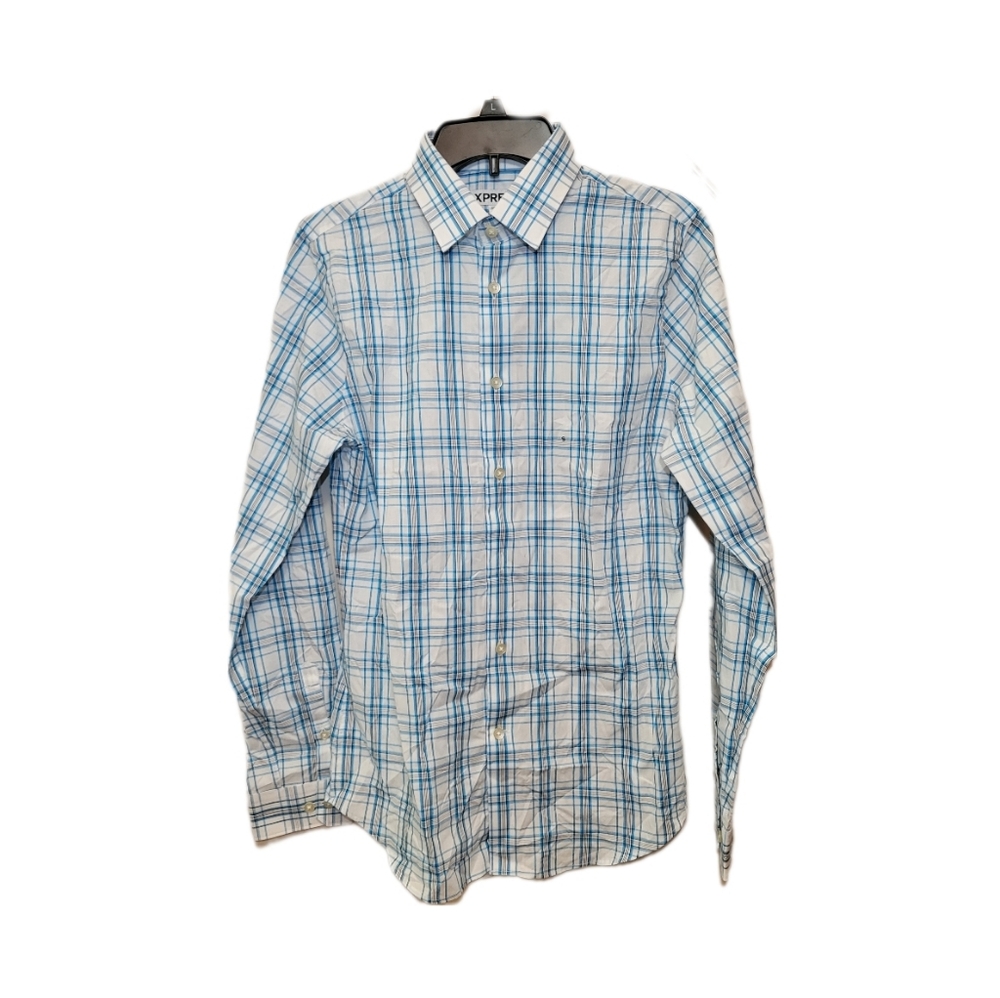 Express Women's Blue Plaid  Button Down Shirt